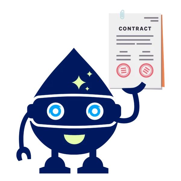Rain, Raindrop's AI agent, holding a contract